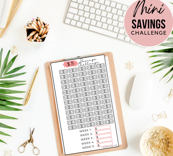 $5 Savings Challenge | Mini Savings Challenge Trackers | Fits A6 or A7 Budget Binders