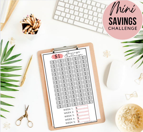 $1 Savings Challenge | Mini Savings Challenge Trackers | Fits A6 or A7 Budget Binders