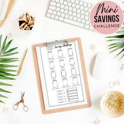 Zero Out Savings Challenge | Mini Savings Challenge Trackers | Fits A6 or A7 Budget Binders