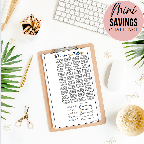 $10 Savings Challenge | Mini Savings Challenge Trackers | Fits A6 or A7 Budget Binders