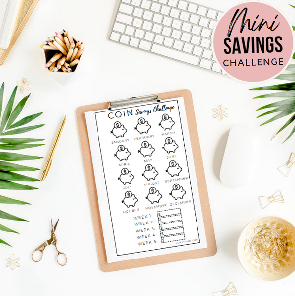 Coin Savings Challenge | Mini Savings Challenge Trackers | Fits A6 or A7 Budget Binders