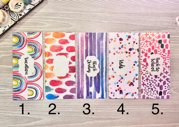 Customized Laminated Cash Envelope Set - Colorful Stripes 2