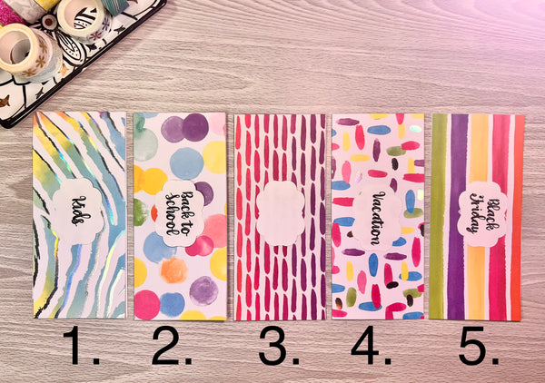Customized Laminated Cash Envelope Set - Colorful Stripes 1