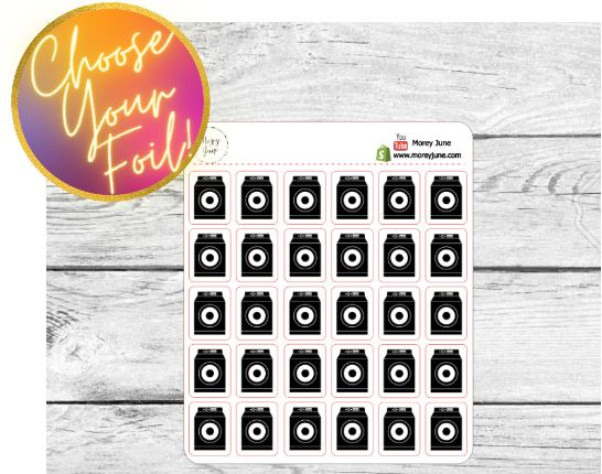 FOILED Laundry Icon Stickers - Choose your foil!