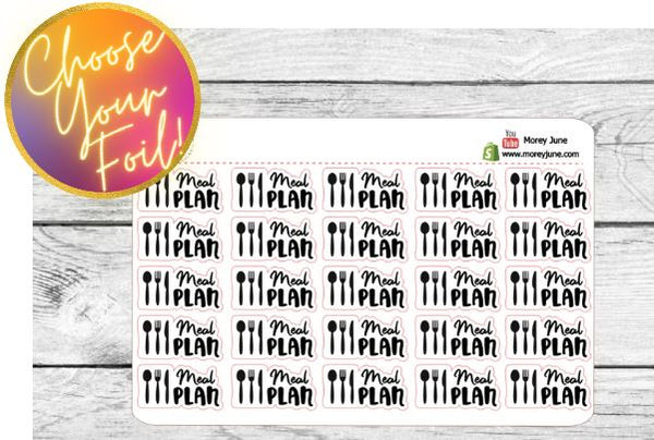 FOILED Meal Plan Stickers - Choose your foil!