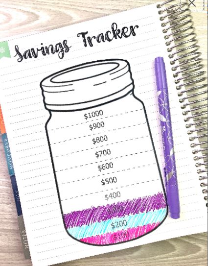 Savings Progress Tracker Stickers - Mason Jars - Multiple Options